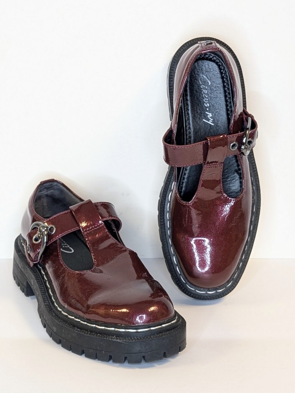 Circus NY by Sam Edelman Women's Emelia Loafer 7.5 Burgundy Mary Jane Lug Sole